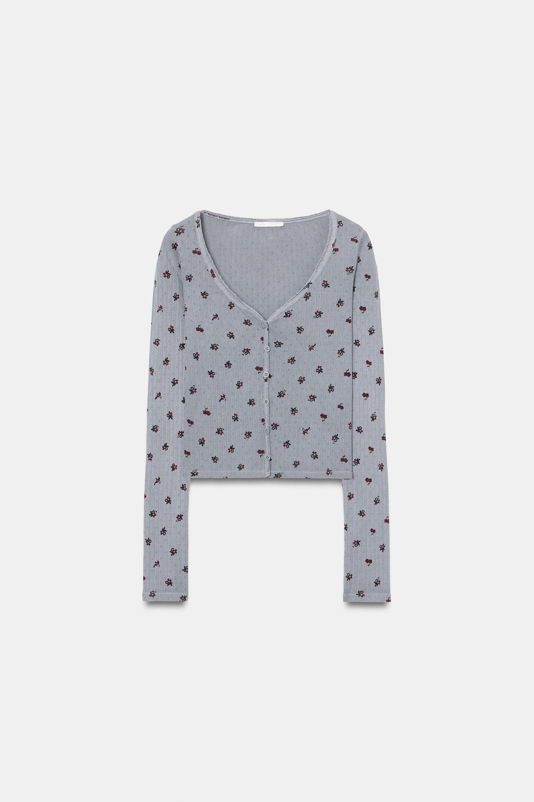 VESTE POINTELLE À FLEURS